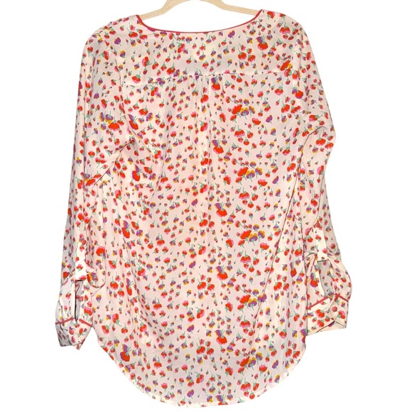 MODCLOTH Podcast Co-Host Floral Blouse Top Falling Blossoms Long Sleeve Medium - Picture 10 of 15